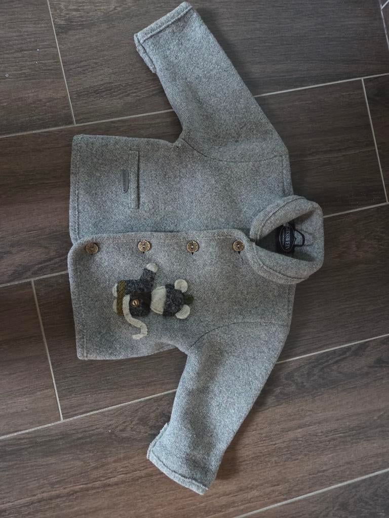 Giesswein wollen jasje met reparaties, Ophalen of Verzenden, Gebruikt, Giesswein, Jongetje of Meisje