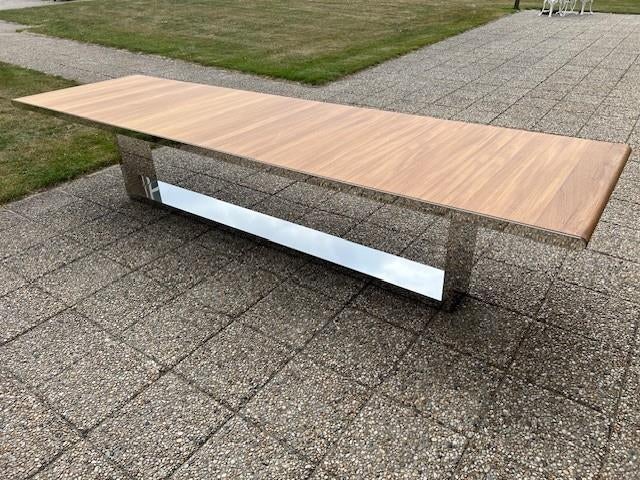2328. Design tafel / Perdoncin / rvs, Ophalen, 100 tot 150 cm, Rechthoekig, Nieuw