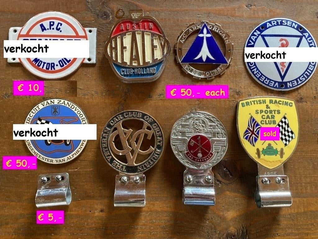 Diverse emblemen / schildjes voor op uw oldtimer, Ophalen, Zo goed als nieuw, Auto's