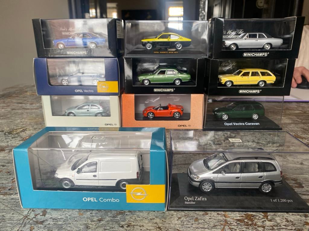 Minichamps Opel Collectie 12 stuks! 1-43, Ophalen of Verzenden, Zo goed als nieuw, Auto, Overige merken