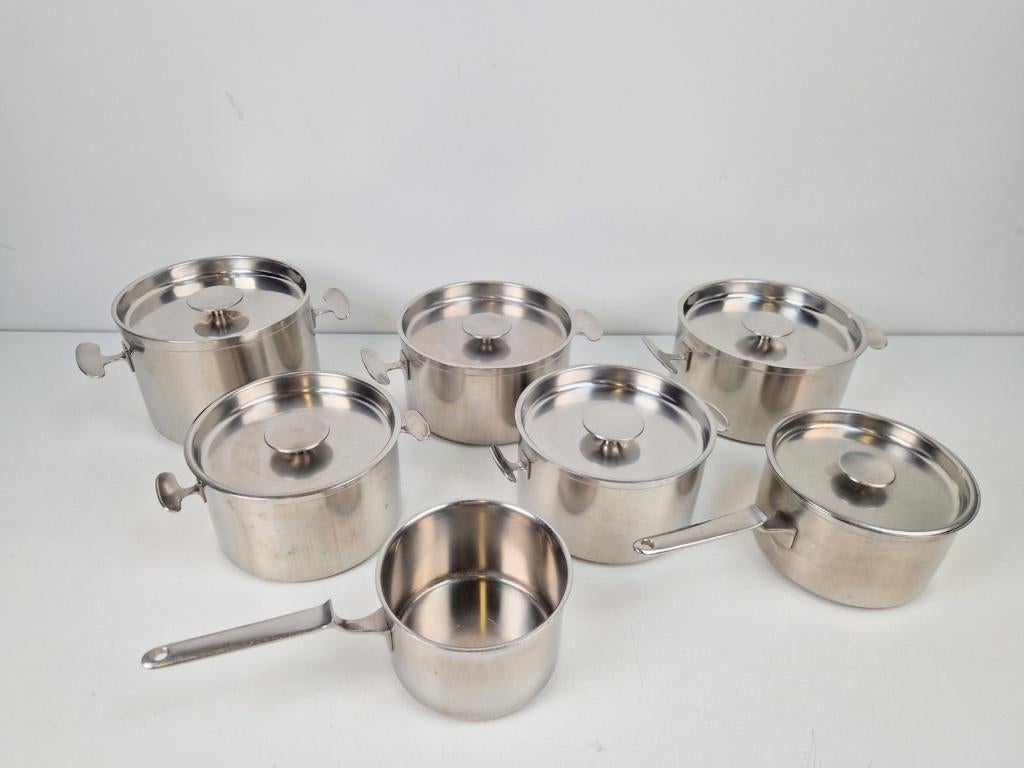 7x Dutch design Gero Zilmeta Dick Simonis pannenset Vintage, Huis en Inrichting, Keuken | Potten en Pannen, N, Pannenset, Ophalen of Verzenden