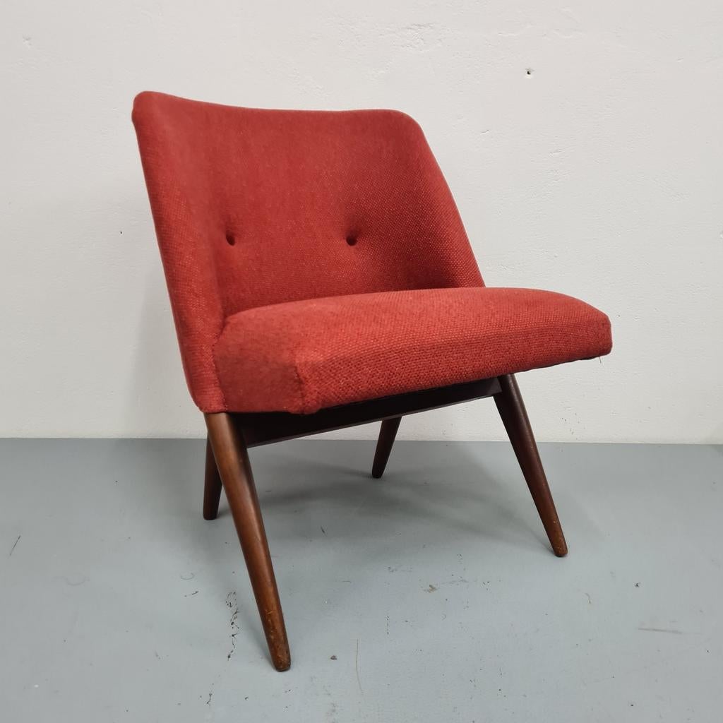 Retro fauteuil , Vintage, Sixties , jaren 60 design,, Ophalen, Minder dan 75 cm, Zo goed als nieuw, Stof