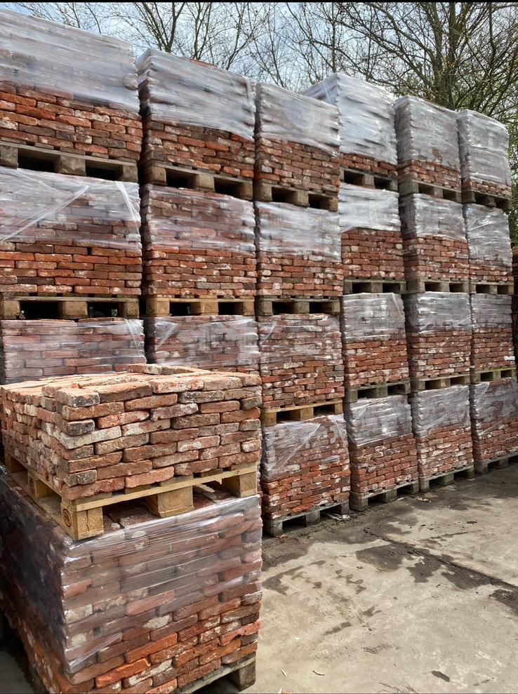 Oude antieke metsel - rode stenen - Geeltjes - Ijsselstenen, Ophalen of Verzenden, Gebruikt, Bakstenen