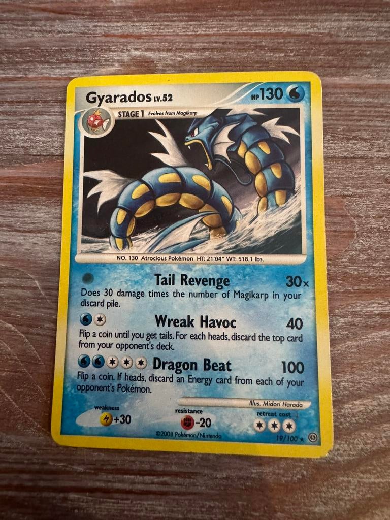 Gyarados pokemon kaart, Ophalen of Verzenden, Gebruikt, Losse kaart