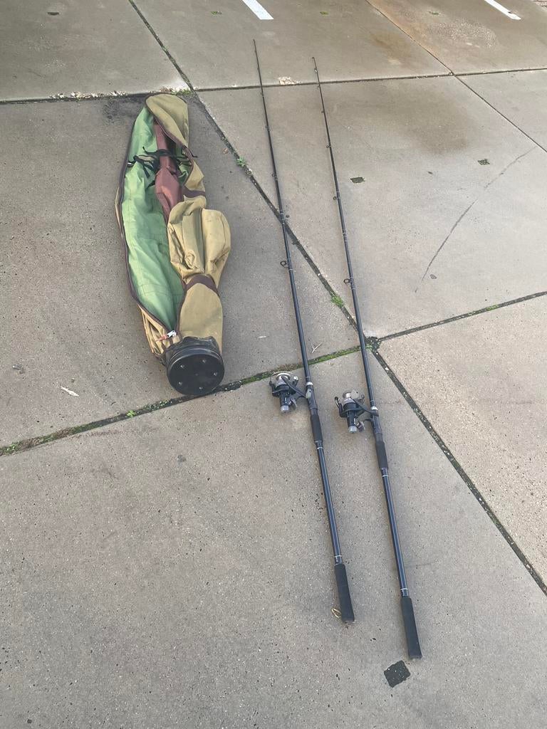 2 karperhengels prion carp 3.6m, Ophalen, Gebruikt, Werphengel