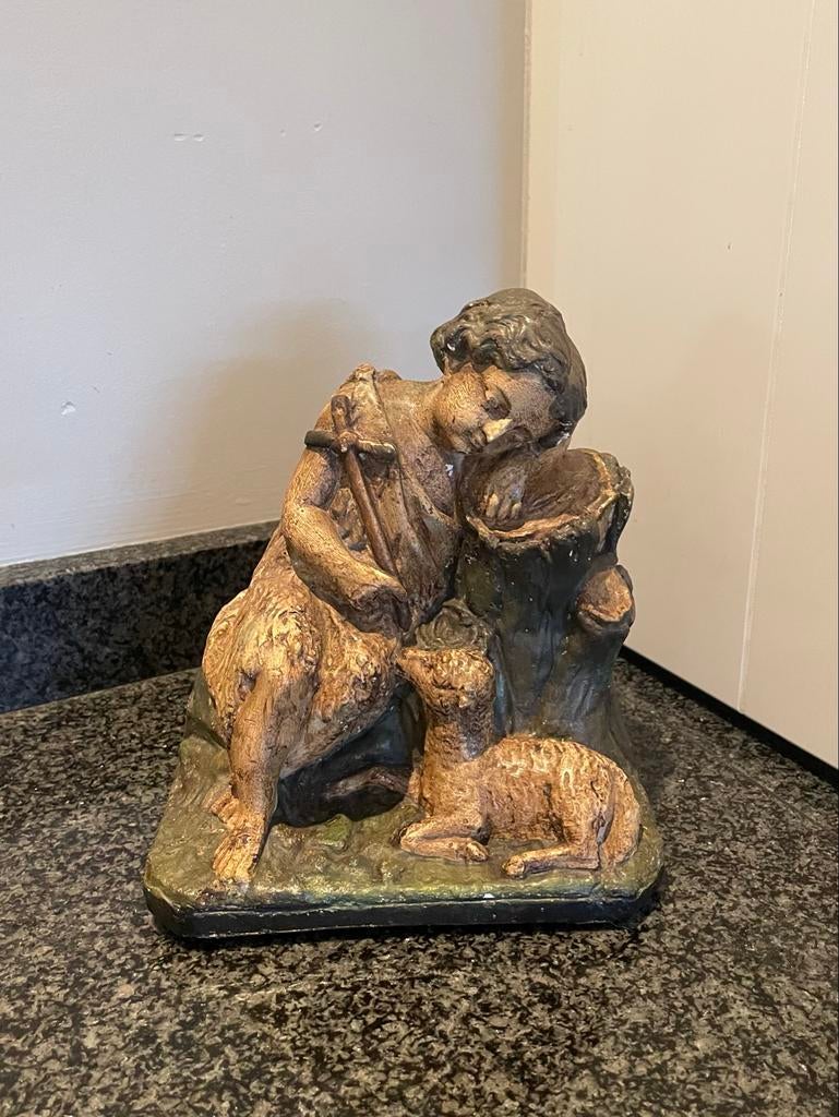 Religieus beeld Johannes de Doper met lam, Antiek en Kunst, Ophalen of Verzenden
