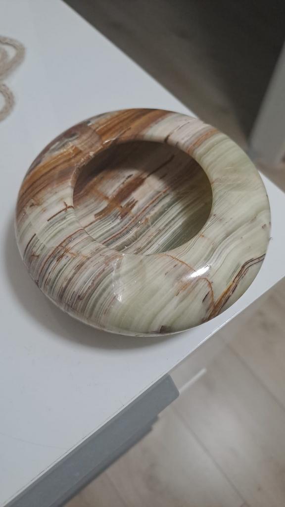 Vintage Natuursteen Asbak / Sieradenschaaltje, Schaal, Rond, Ophalen of Verzenden, Zo goed als nieuw