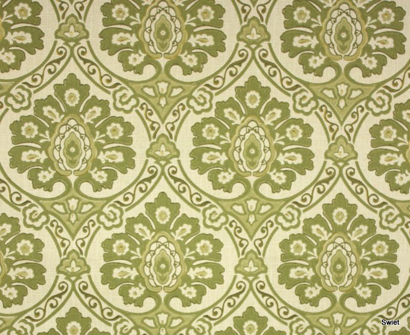 9883 Origineel vintage barok behang in groen en crème swiet, Ophalen of Verzenden, Minder dan 10 m², Groen