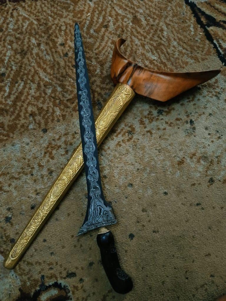 Antieke Keris Tilam Upih Pamor Udan Mas Yogyakarta SVC44, Verzenden