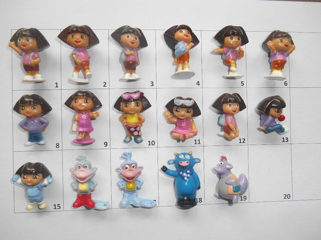 Dora figuurtjes 0,40 euro per stuk Dora en Diego LEZEN, Ophalen of Verzenden, Gebruikt