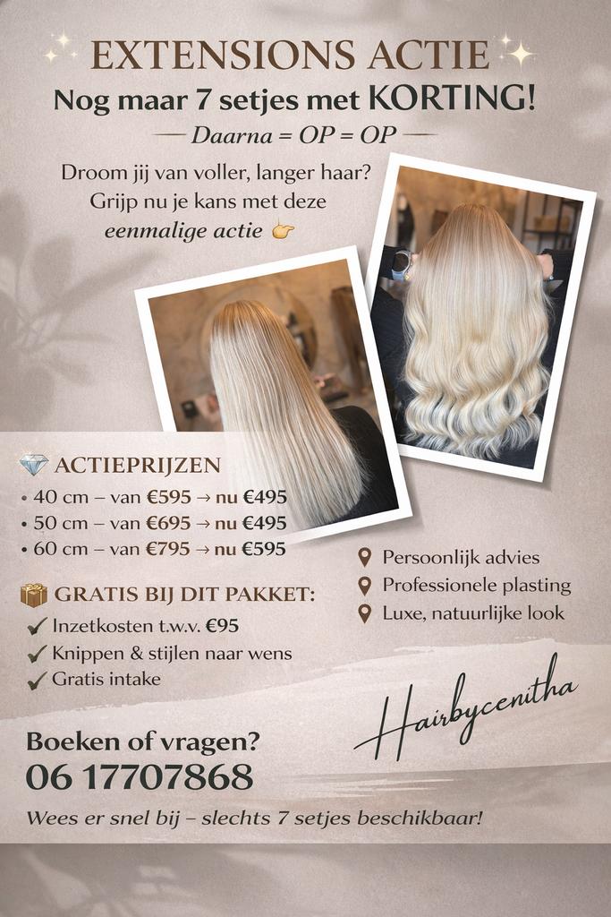 Hairextensions friesland, Ophalen of Verzenden, Nieuw