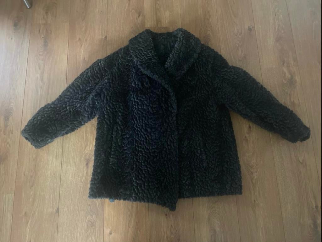 Vintage Indalama Stibbe-Styled bontmantel, Kleding | Dames, Jassen | Winter, Zo goed als nieuw, Maat 38/40 (M), Grijs, Ophalen of Verzenden