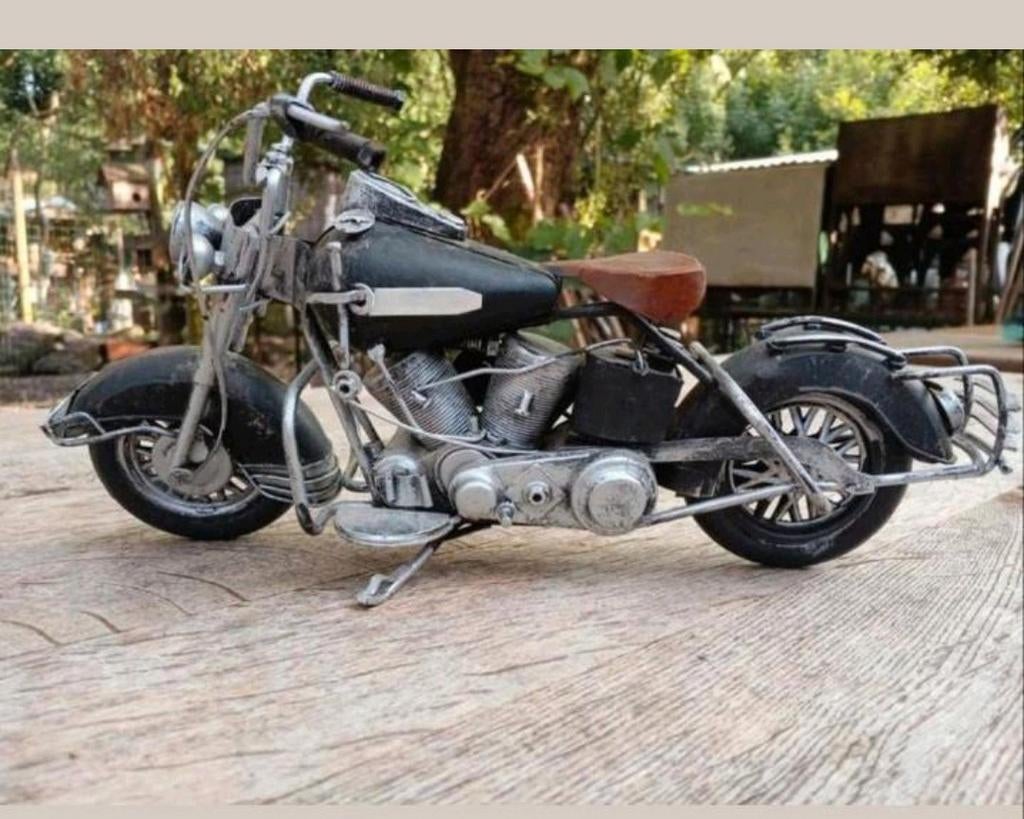 Vintage Decoratie Motor Chopper Metaal, Hobby en Vrije tijd, Modelauto's | 1:18, Ophalen of Verzenden, Zo goed als nieuw, Motor