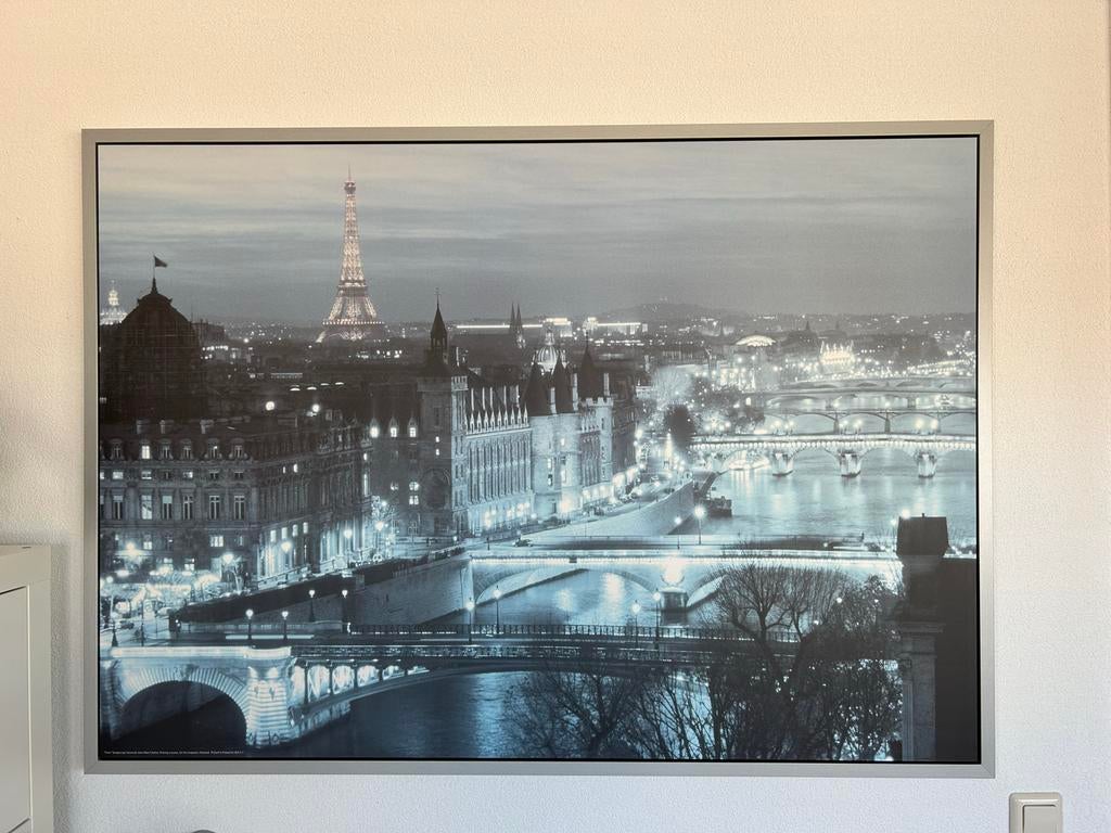 Paris by Night IKEA foto met lijst, Ophalen of Verzenden, Zo goed als nieuw