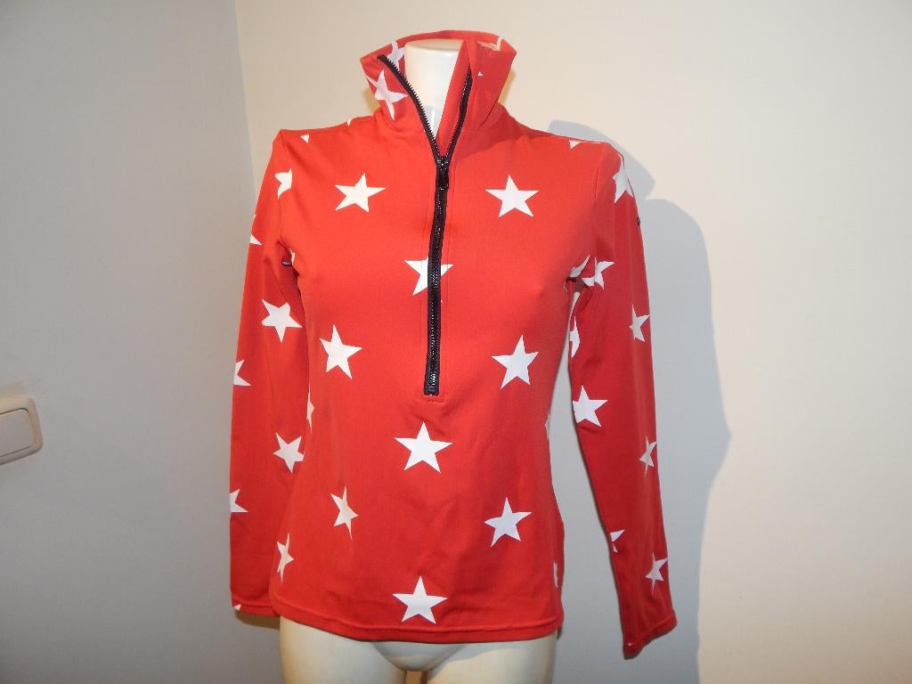Goldbergh dikkere stretch kol trui rood met sterren print M, Kleding | Dames, Truien en Vesten, Gedragen, Maat 38/40 (M), Rood