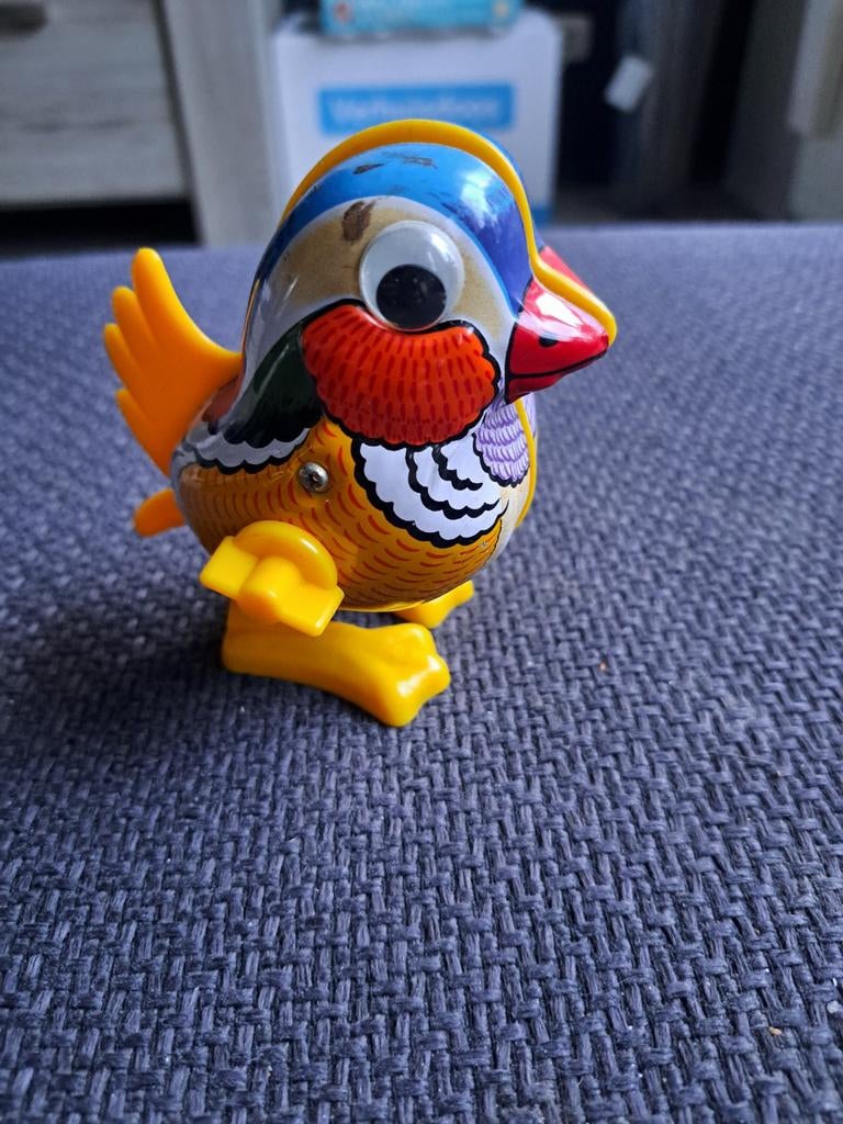 Blikken vogel opwindbaar met sleutel pt401, Antiek en Kunst, Antiek | Speelgoed, Ophalen of Verzenden