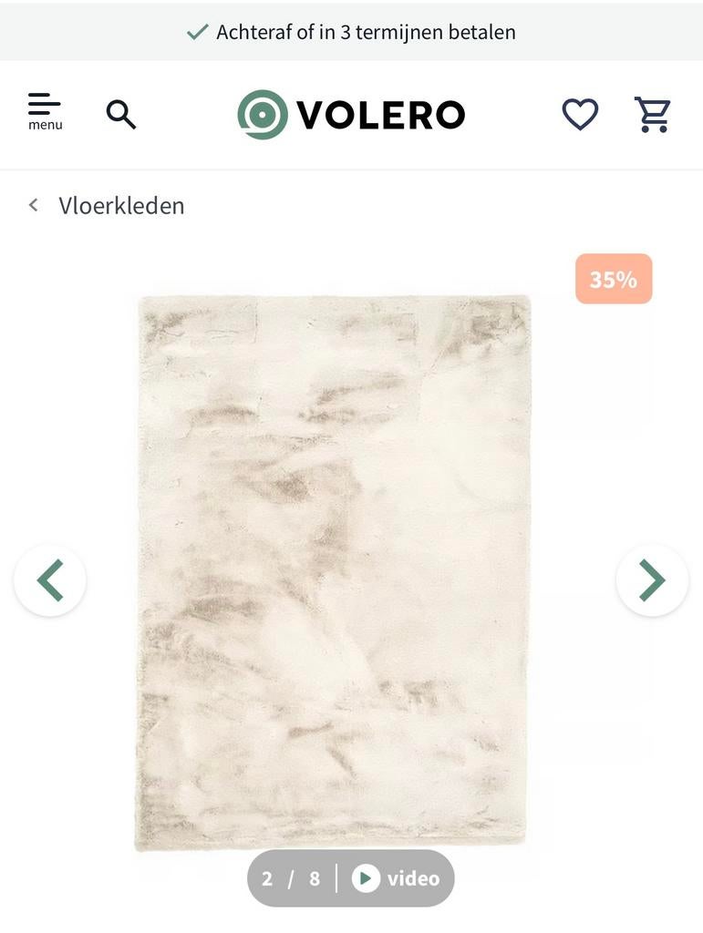 Vloerkleed Volero Creme, Ophalen, Gebruikt, 200 cm of meer, Crème