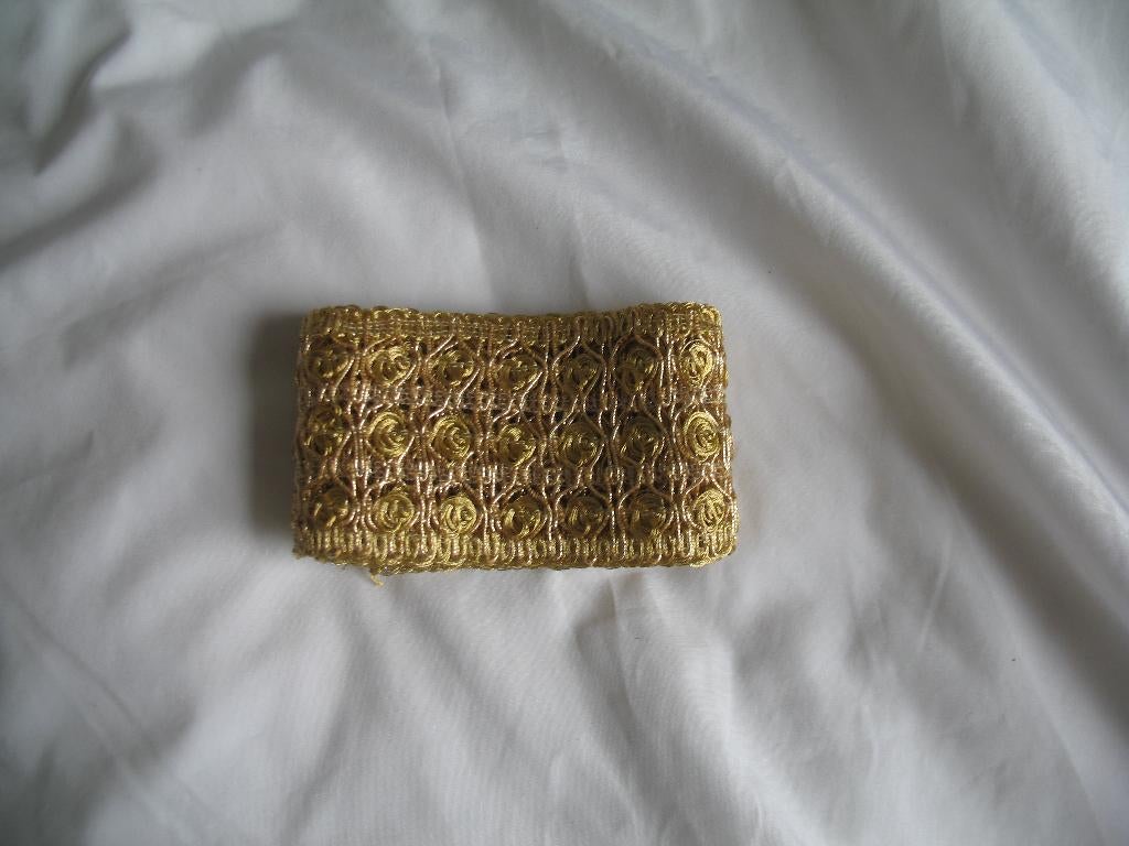 Goudkleurig Brokaat Opengewerkt Band *1 Meter = Puur Vintage, Ophalen, Nieuw, Lint, Band of Elastiek