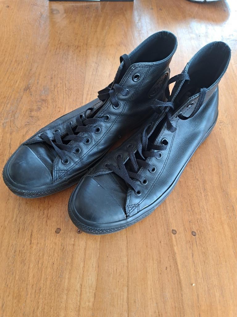 Gebruikt setje zwart leren Converse All Stars maat 45/11, Kleding | Heren, Schoenen, Zwart, Ophalen of Verzenden, Sneakers of Gympen