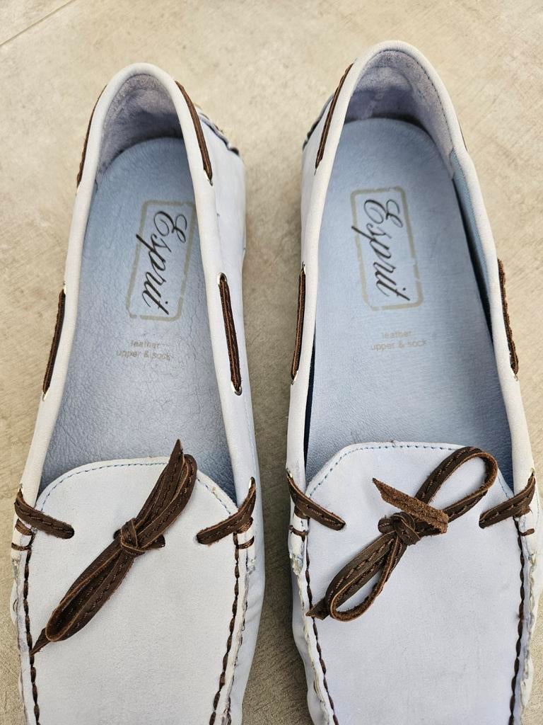 Leuke suede Esprit dames instapschoenen - lichtblauw - maat, Blauw, Overige typen, Ophalen of Verzenden, Zo goed als nieuw