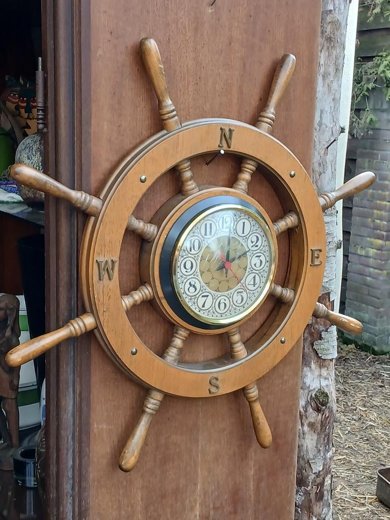 Decoratieve Scheepsroer Klok - Nautische Wanddecoratie, Ophalen of Verzenden