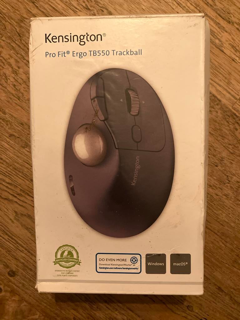 Kensington Pro Fit Ergo TB550 Trackball - Zo goed als nieuw, Muis, Ergonomisch, Ophalen of Verzenden, Zo goed als nieuw