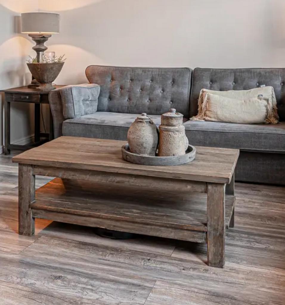 Salontafel dingklik landelijk sober, Ophalen, Gebruikt, 100 tot 150 cm, -