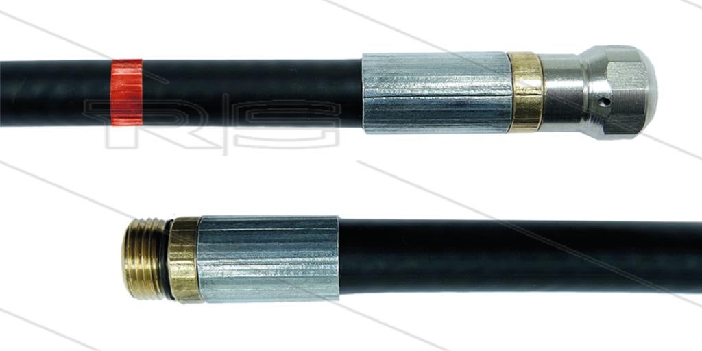 Rioolslang 30m Zwart met Nozzle en O-ring, Verzenden