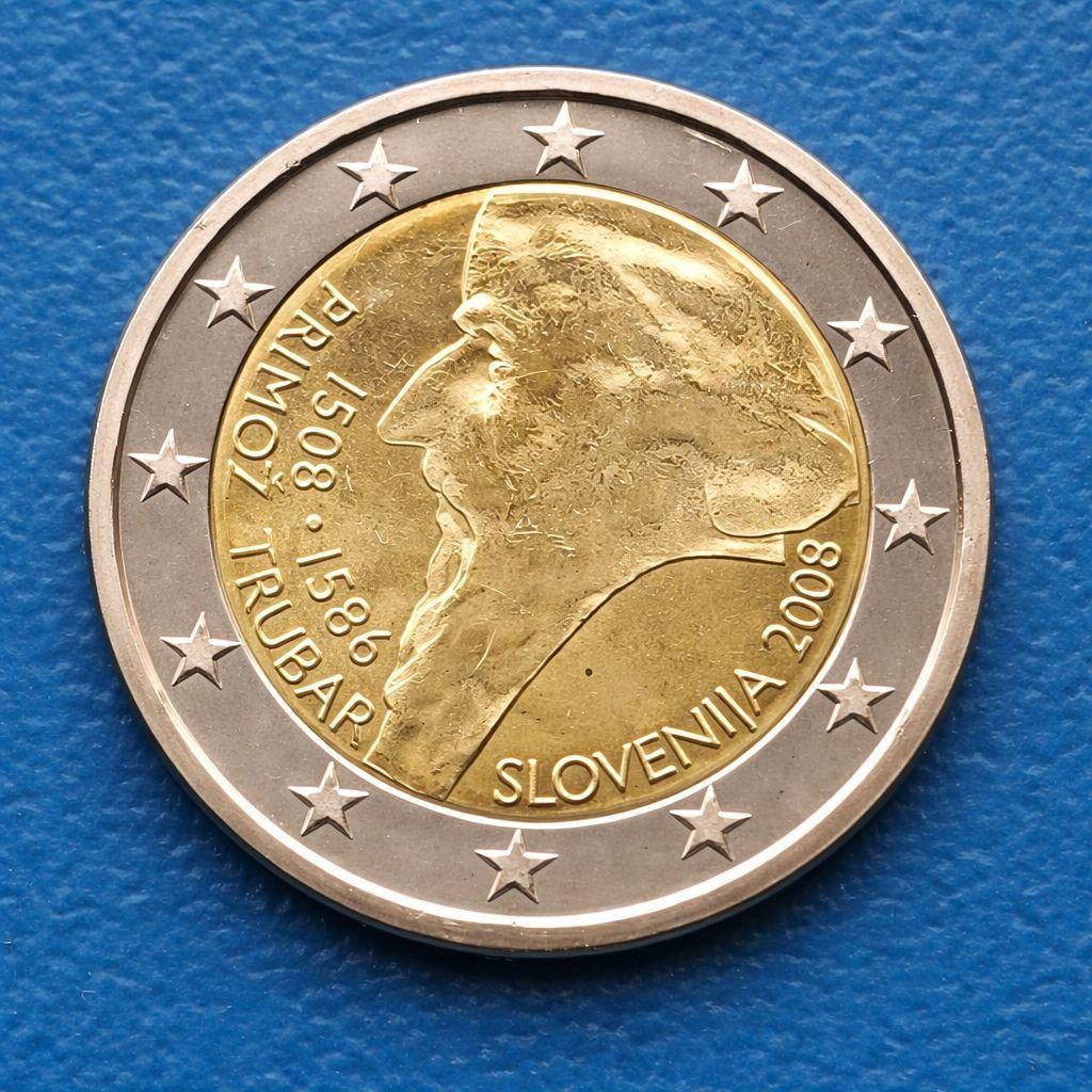 Slovenië 2 Euro "Trubar" 2008 -  UNC, Postzegels en Munten, Munten | Europa | Euromunten, Verzenden, Slovenië, 2 euro, Losse munt