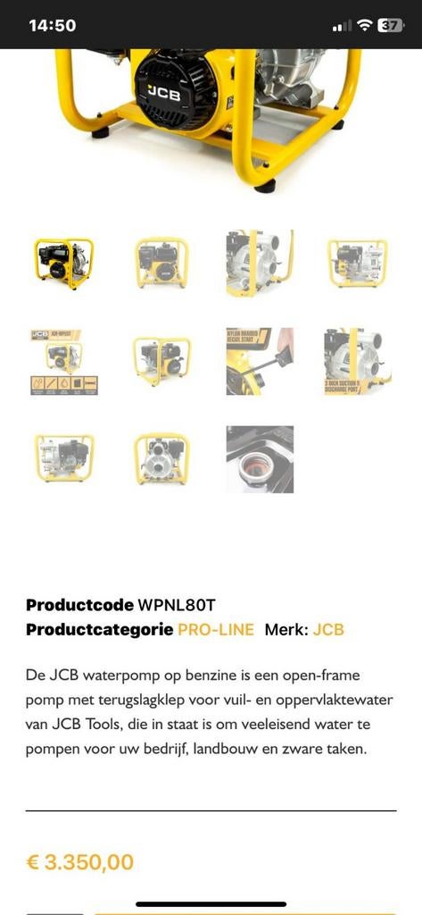 Nieuwe JCB Vuilwaterpomp - Krachtig en Betrouwbaar, Ophalen of Verzenden, Nieuw, Overige typen