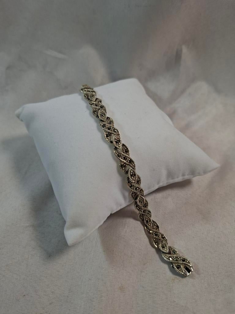 Art deco armband met markasiet, Verzenden, Zilver, Armband