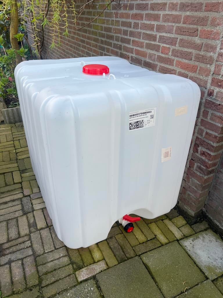Witte IBC container 1000 liter met kraantje, Kunststof, Gebruikt, Met kraantje, 150 liter of meer