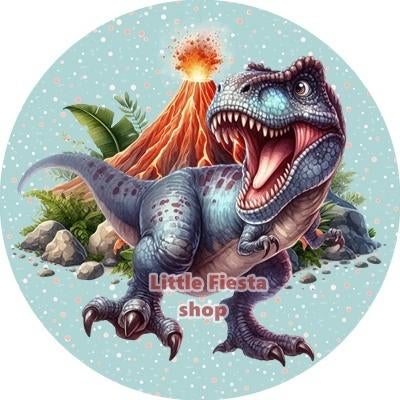 L1306 icing frosting dino 19cm eetbare taart plaat print, Ophalen of Verzenden, Nieuw, Taarten, Versiering