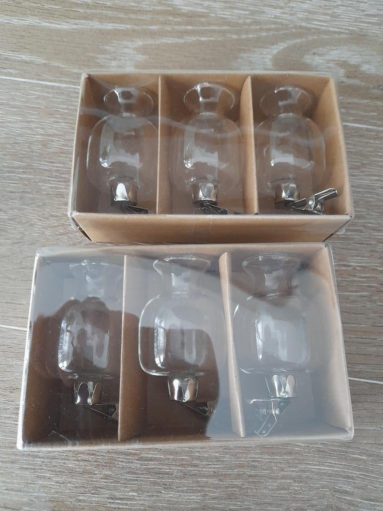 Nieuwe 6x klemvazen voor bv Paastak, krans, alle seizoenen, Overige kleuren, Nieuw, Ophalen of Verzenden, Glas