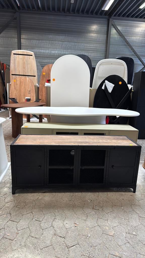 Tv meubel industrieel 148x45x60 cm, Ophalen, Overige materialen, 150 tot 200 cm, Nieuw