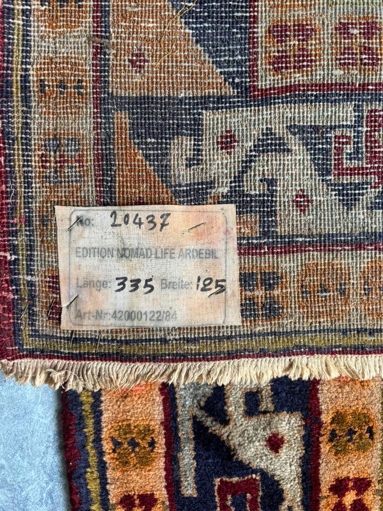 Vloerkleed 3.35x1.25cm voor maar 150 euro echt oud perziche, Groen, 100 tot 150 cm, 200 cm of meer, Ophalen of Verzenden