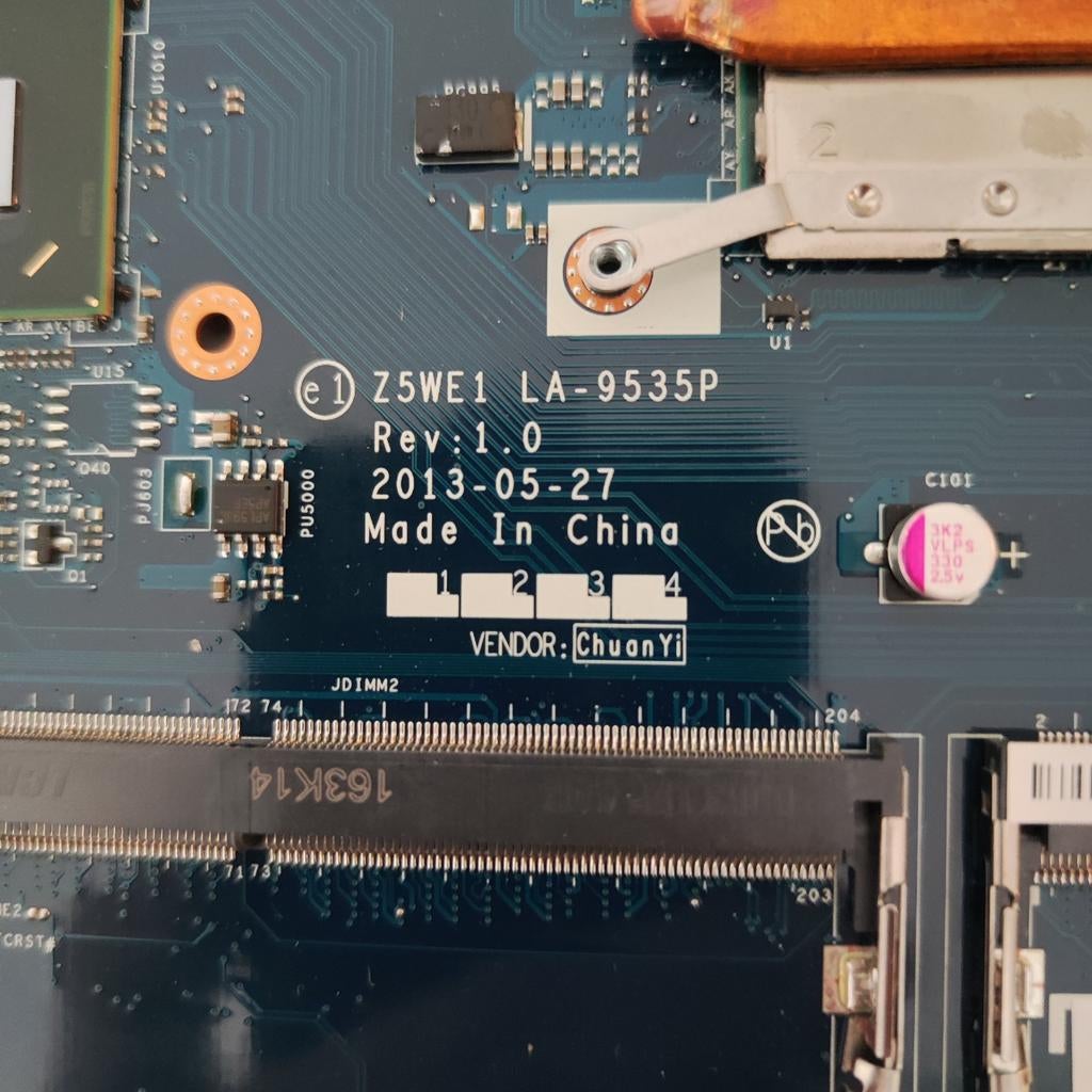 Moederbord Laptop Z5WE1 LA-9535P Rev:1.0 (2013-05-27), Computers en Software, Moederborden, Ophalen of Verzenden, Gebruikt