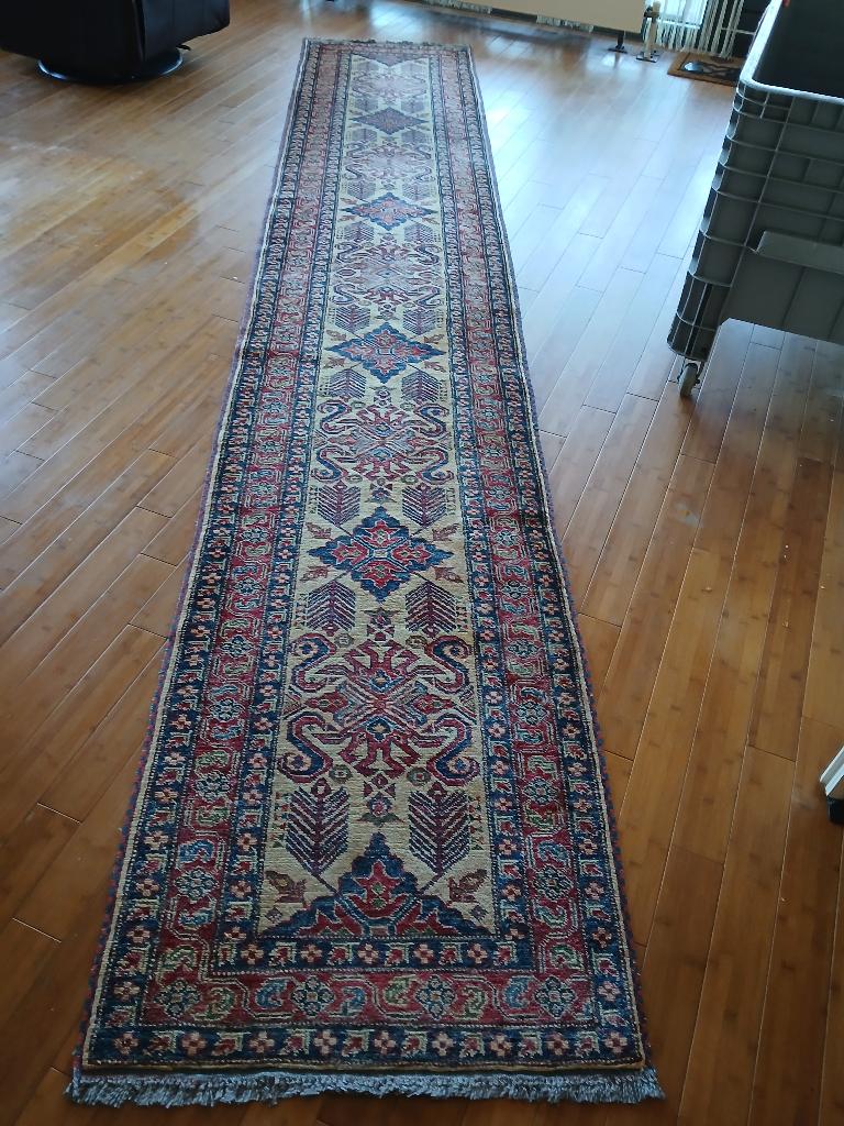 Ghazni Kazak loper tapijt., Gebruikt, Ghazni Kazak, 200 cm of meer, Rechthoekig