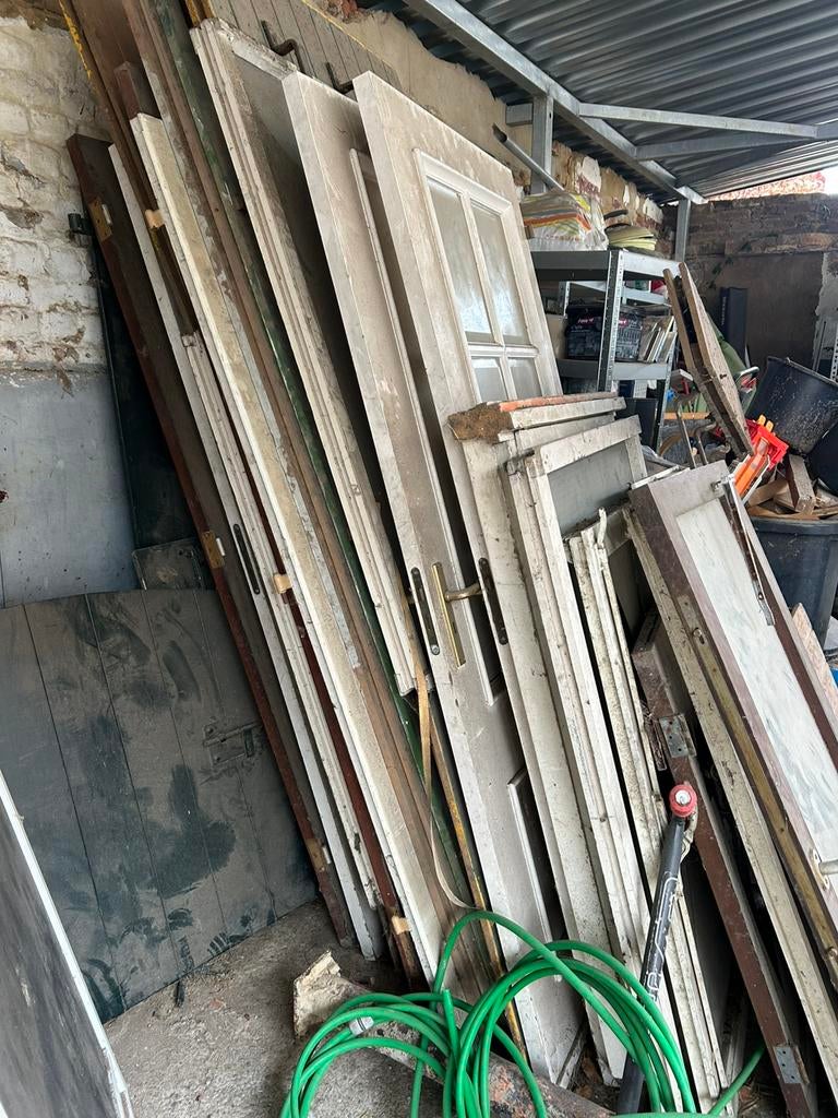 Deuren/binnen deuren/stal deuren/buiten deuren, Doe-het-zelf en Verbouw, Hout en Planken, Ophalen, Gebruikt, Minder dan 25 mm