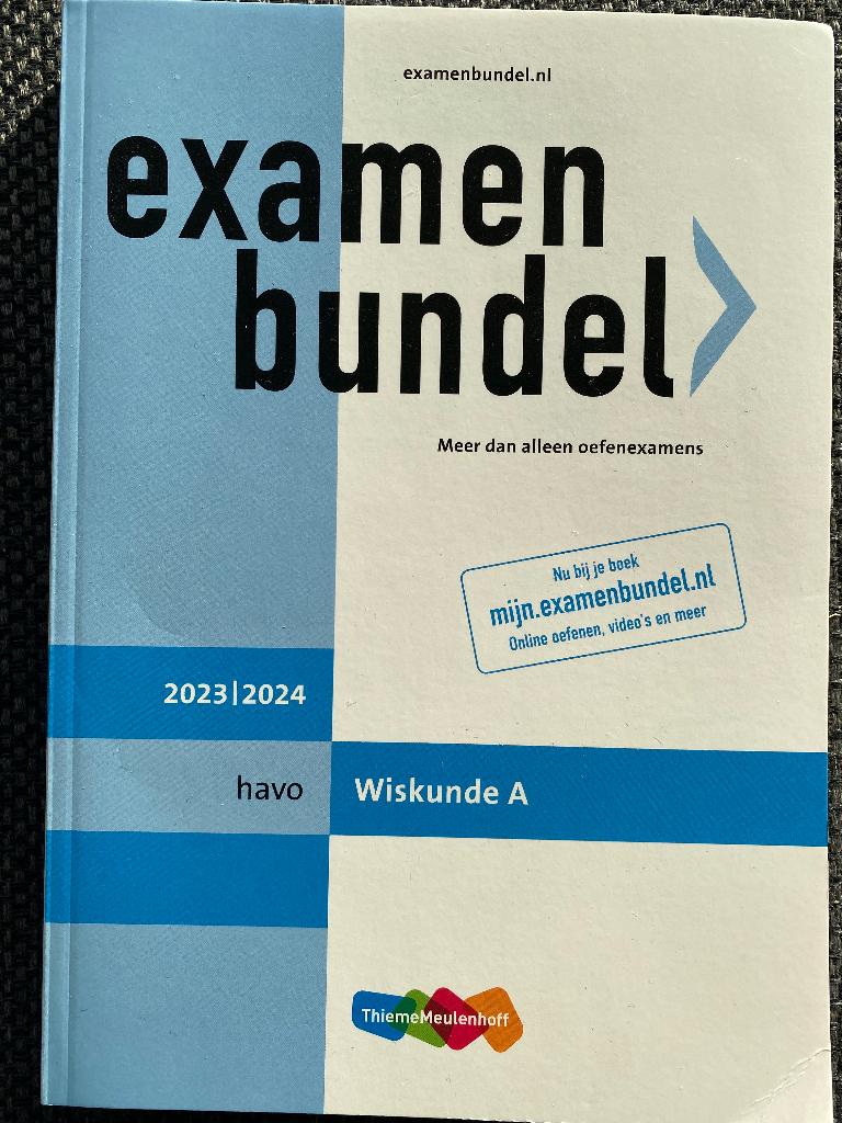 Examenbundel/ Samengevat wiskunde A Havo, Ophalen, Zo goed als nieuw, HAVO, Wiskunde A