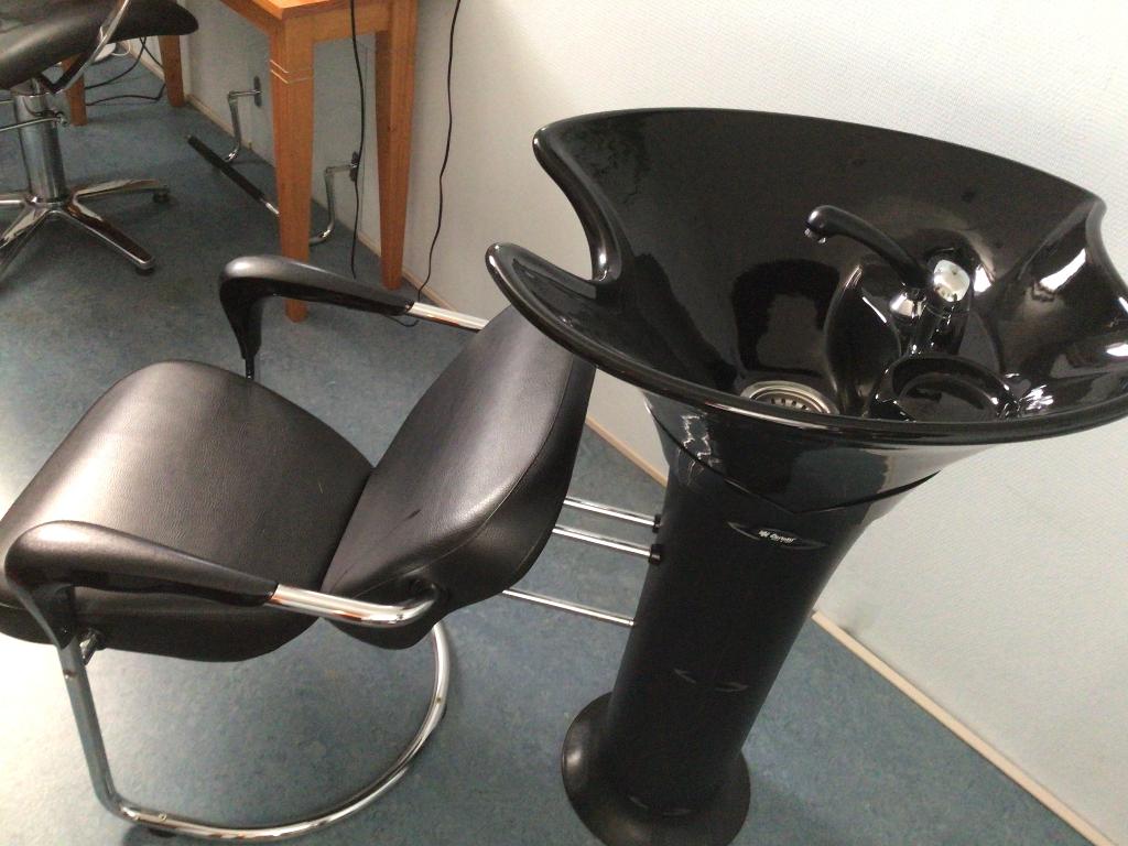 Kappers wasbak met stoel, Ophalen, Gebruikt