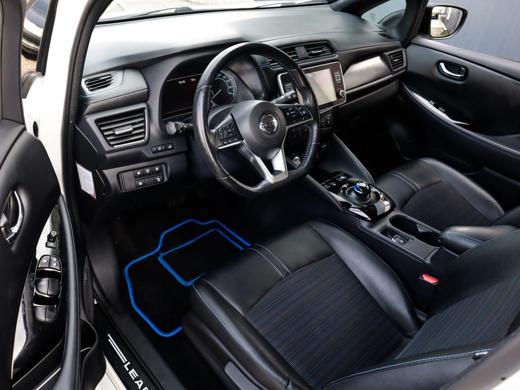 Nissan Leaf Tekna 40 kWh Dealer-Onderh BOVAG-Garantie NL-Aut, Auto's, 12 maanden, Gebruikt, Zwart, Leder en Stof