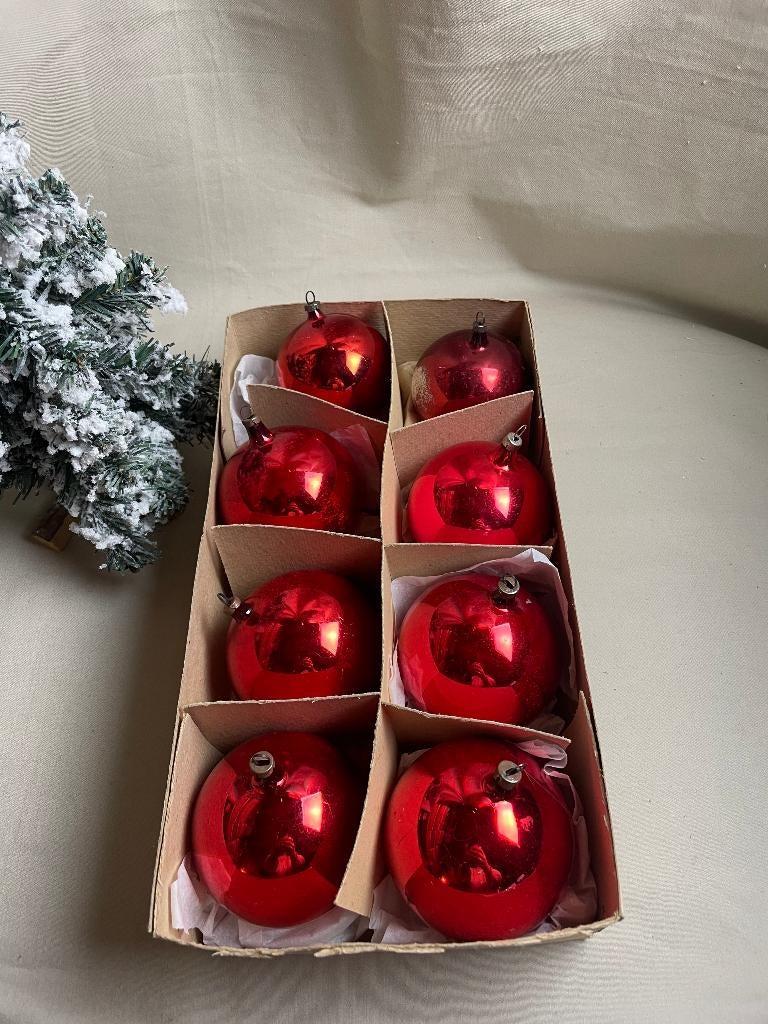 Oude uni rode kerstballen groot, Diversen, Kerst, Ophalen of Verzenden, Gebruikt