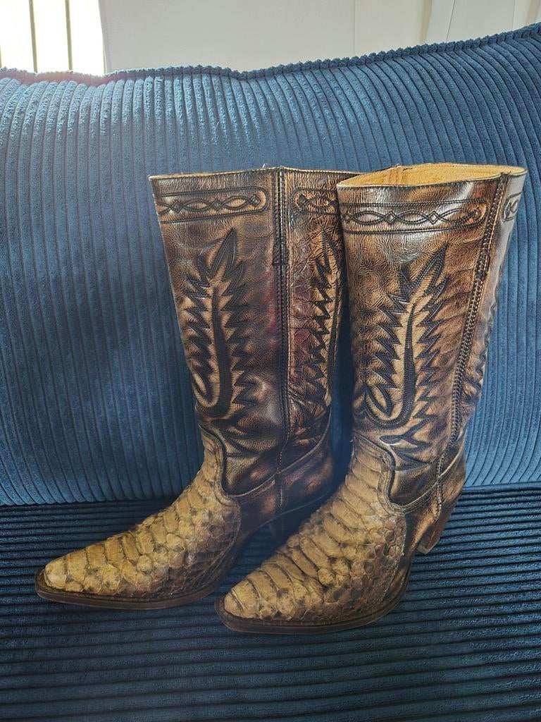 Sendra laarzen, python , maat 38, Kleding | Dames, Schoenen, Ophalen, Bruin, Zo goed als nieuw, Hoge laarzen