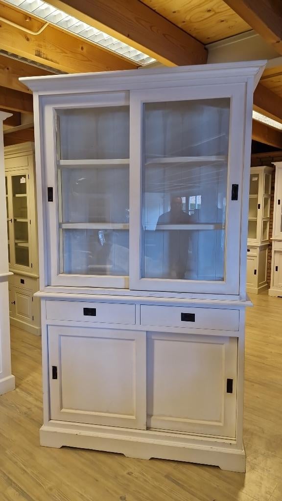 *ACTIE* Mooie Brocante Witte Buffetkast Grutterskast (2616), Gebruikt, Landelijke Brocante Buffetkast Kleur witte Gratis Bezorging