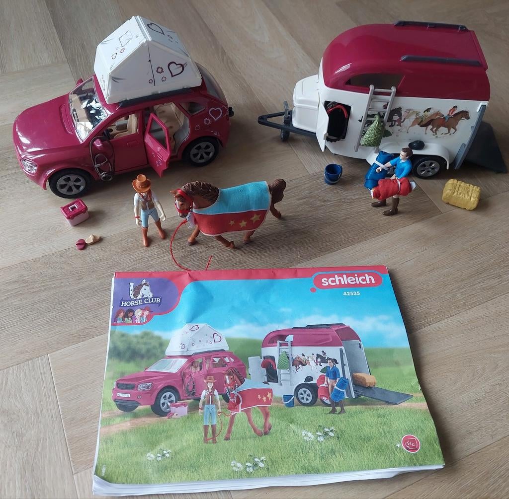 Schleich Horse Club auto met trailer (42535), Ophalen of Verzenden, Zo goed als nieuw