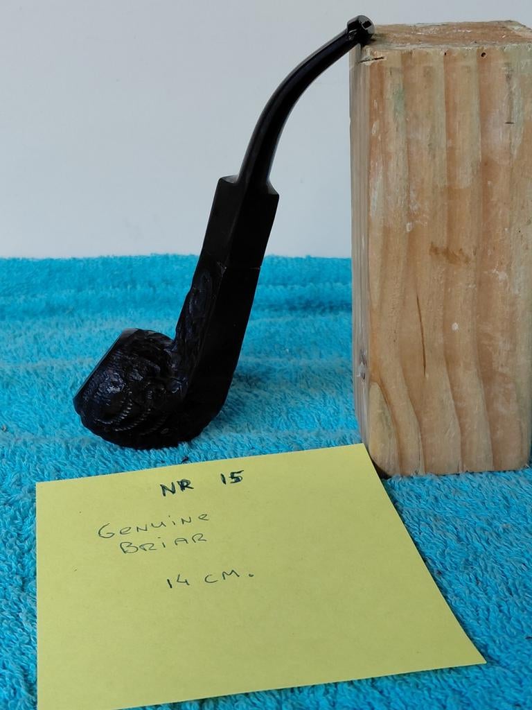 Mooi bewerkte Genuine Briar rookpijp, 14 cm, Ophalen of Verzenden