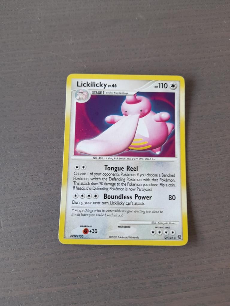2007 secret wonders 12/132 lickilicky holo, Ophalen of Verzenden, Gebruikt, Losse kaart, Foil