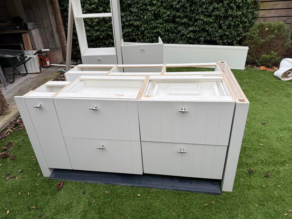 Keuken - diverse kasten incl ruime laden, Ophalen, Gebruikt, 200 cm of meer, Wit