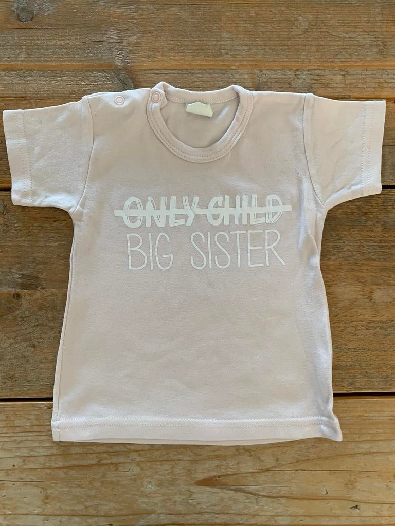 Only child, big sister - maat 80, Ophalen of Verzenden, Zo goed als nieuw, Meisje, Shirtje of Longsleeve